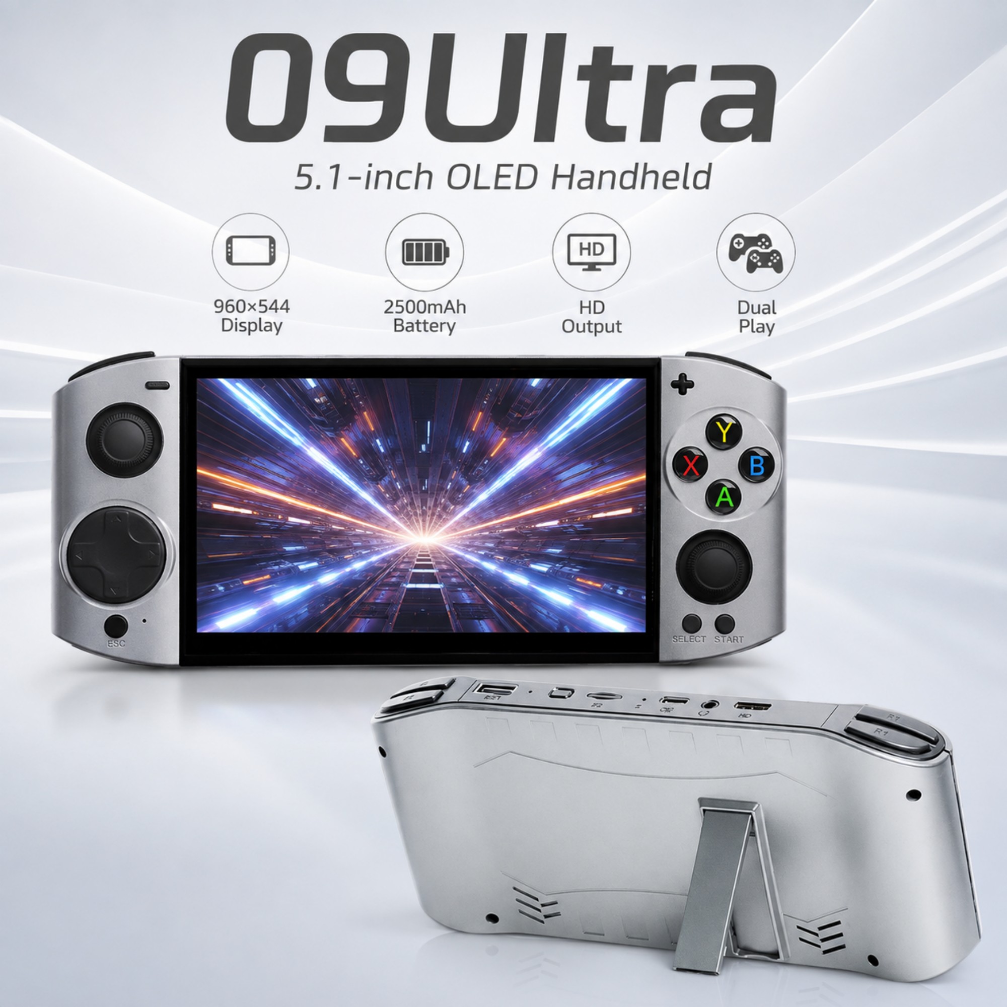 Gaming Console Os - 09 Ultra 5.1-calowa przenośna konsola do