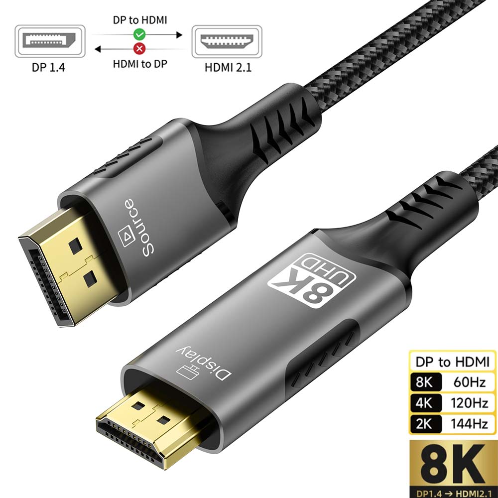 Hdmi Cable 2.1 - Kabel DisplayPort do HDMI 8K DP1.4