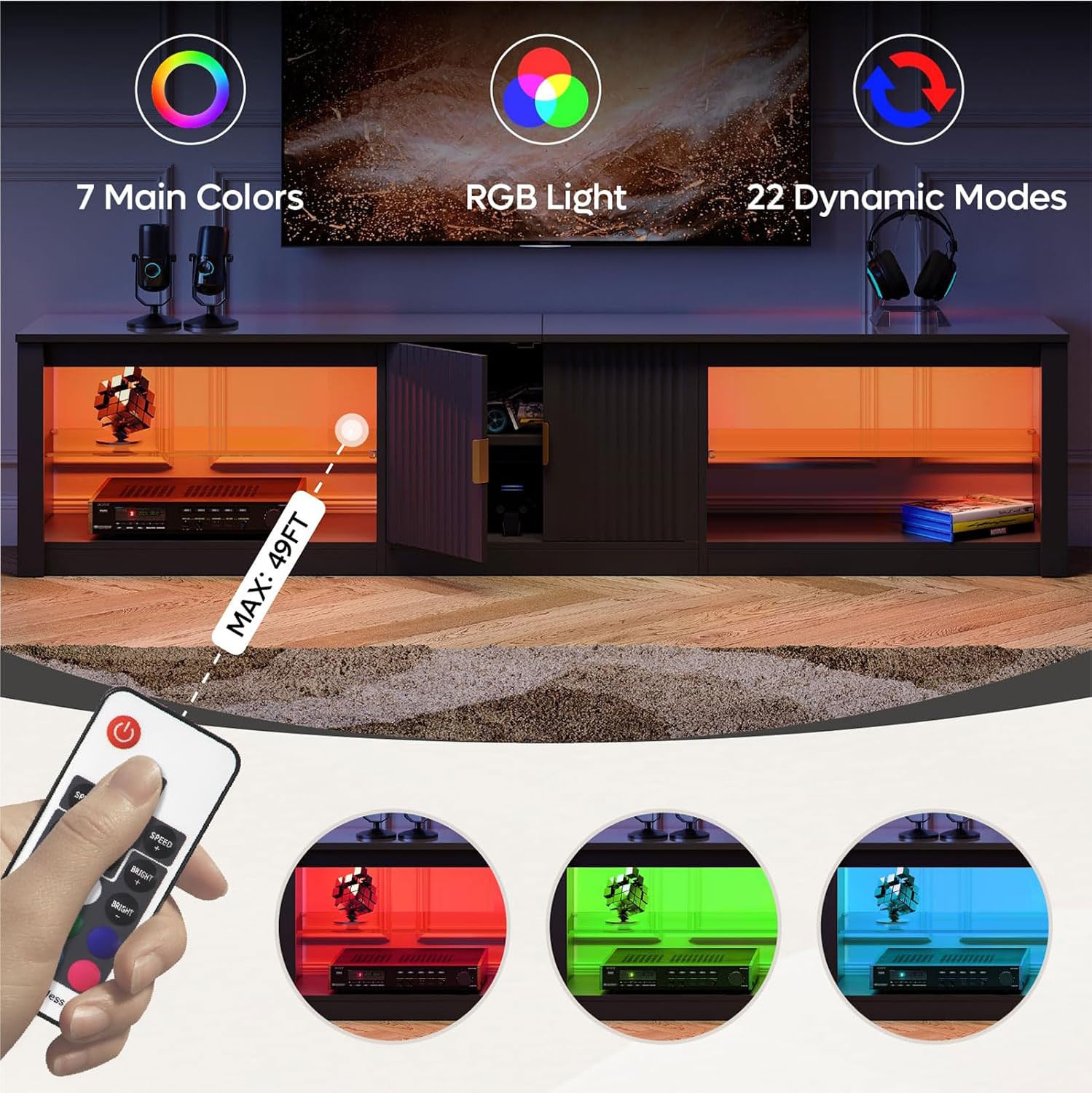 Gaming Console Cabinet - Stojak na telewizor 80 cali do