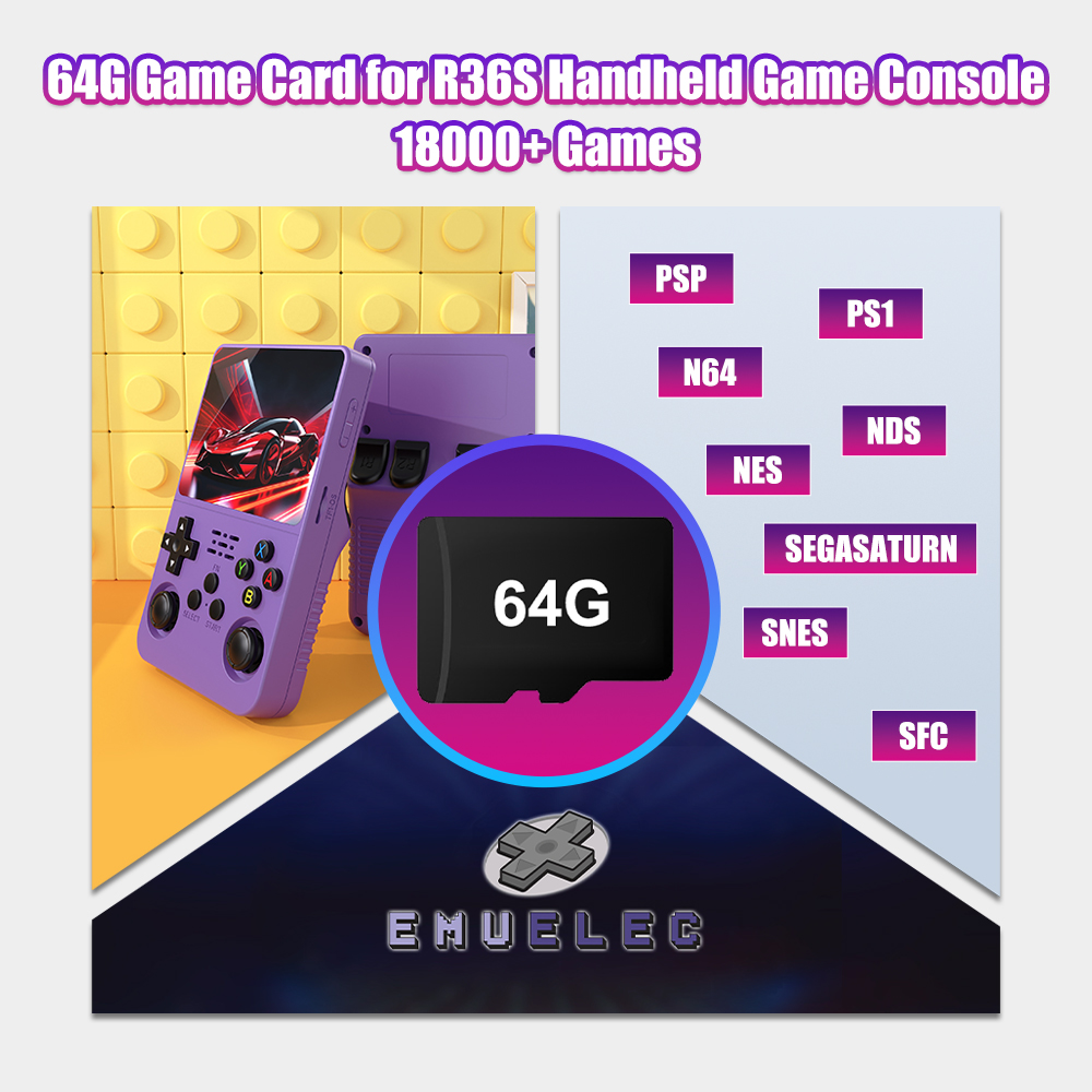 Gaming Console Handheld Retro - Karta TF 64G do konsoli retro
