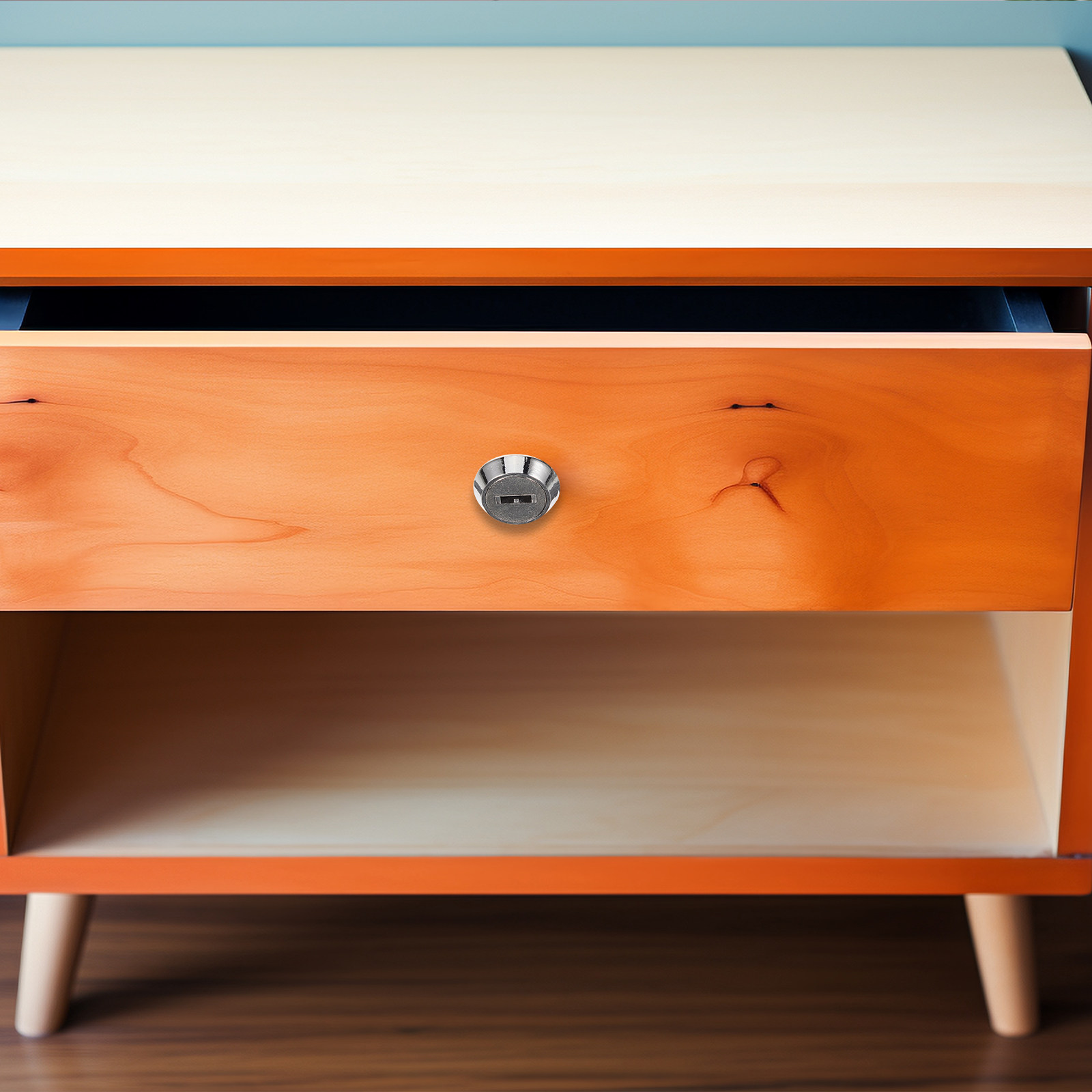 Gaming Console Cabinet - 1 Zestaw Okrągłych Zamków do Drzwi,