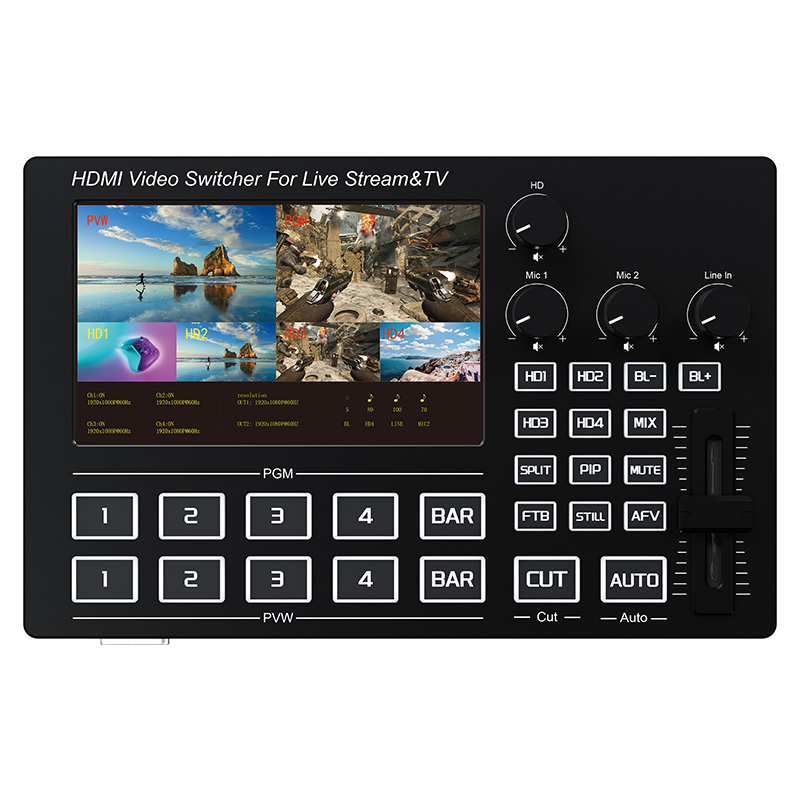 Gaming Console Monitor - Mikser wideo 1080P z 4 kanałami