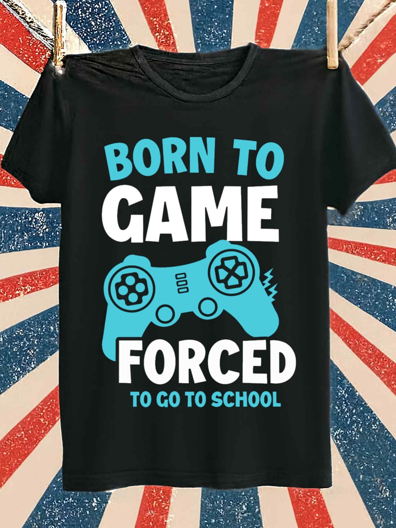Gaming Console Logo - Koszulka męska Born to Game -