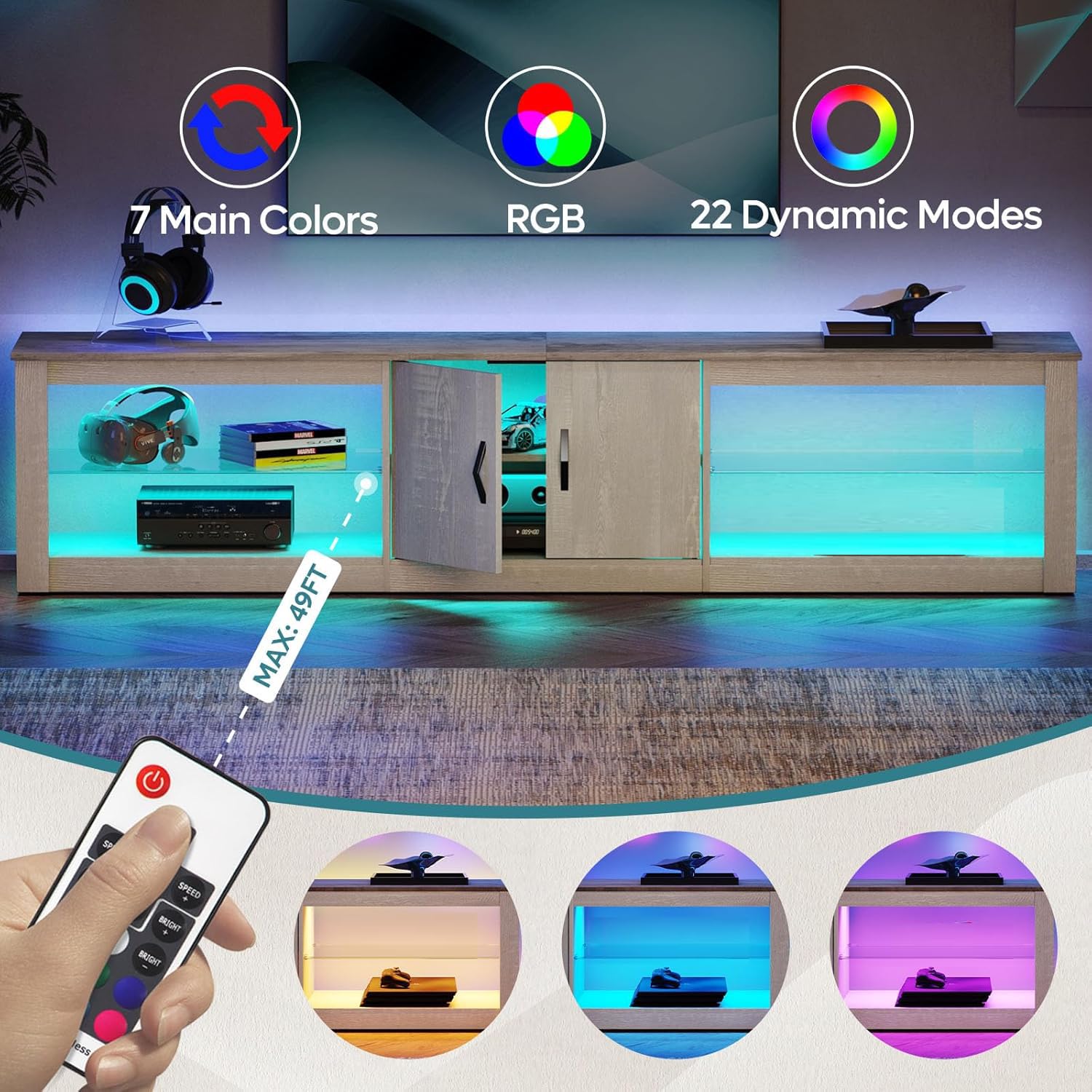 Stojak na telewizor 80 cali do – Gaming Console Cabinet recenzja i cena