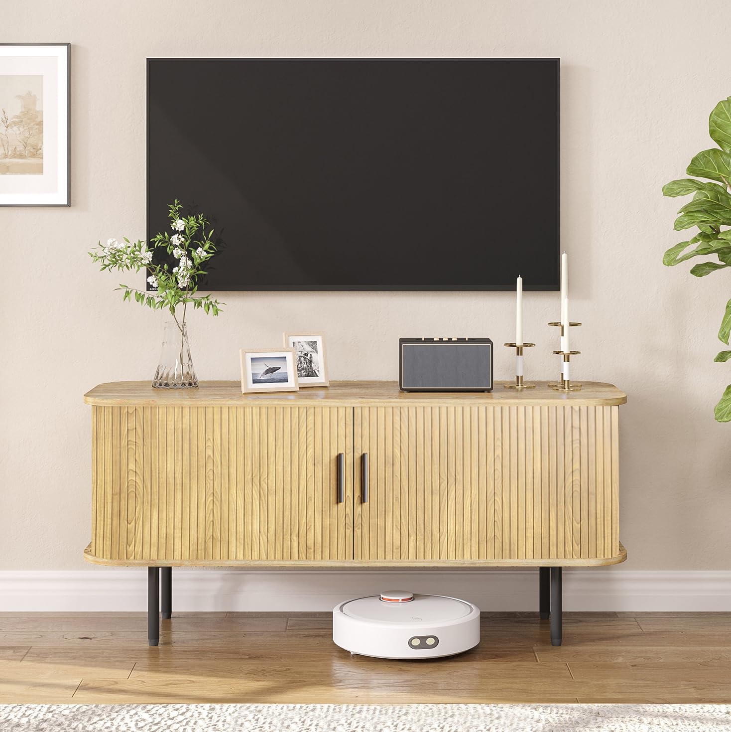 Naturalny szafkowy stolik pod  – Gaming Console Cabinet recenzja i cena