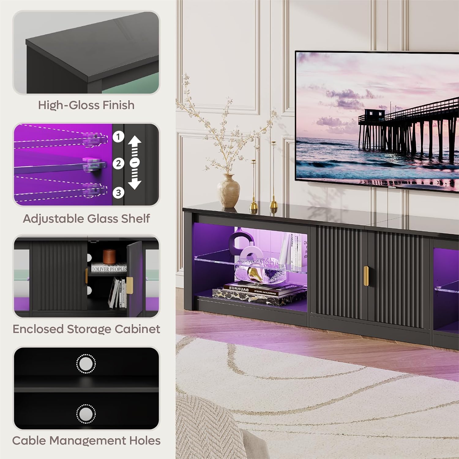 Stojak na telewizor 80 cali do – Gaming Console Cabinet recenzja i cena