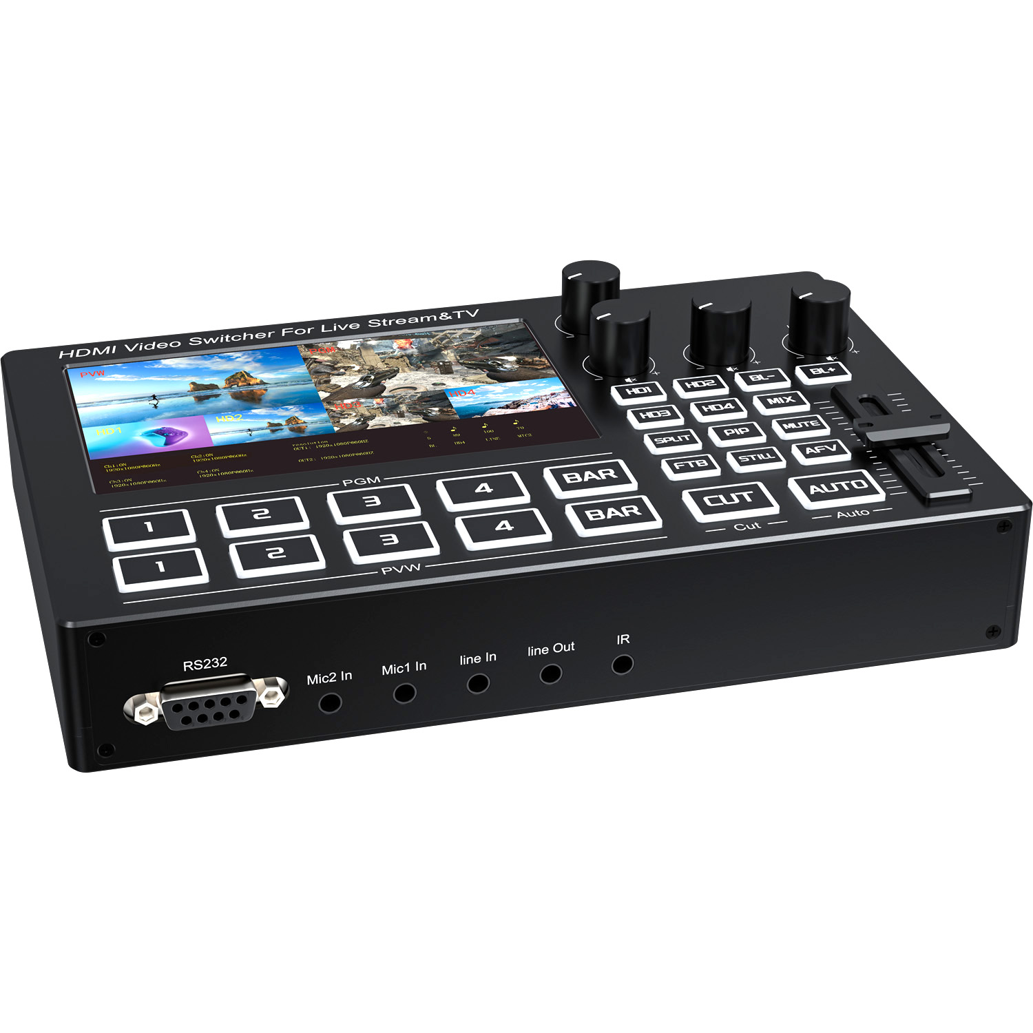 Mikser wideo 1080P z 4 kanałam – Gaming Console Monitor recenzja i cena